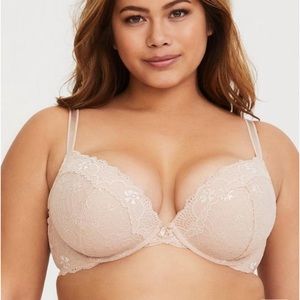 Torrid Push Up Plunge - Nude Lace Front- 40C